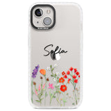 Personalised Spring Wildflowers Clear Impact Phone Case for iPhone 13, iPhone 14, iPhone 15