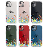 Personalised Buterflies & Wildflowers Clear Impact Phone Case for iPhone 13, iPhone 14, iPhone 15