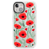 Poppy Garden Clear Impact Phone Case for iPhone 13, iPhone 14, iPhone 15