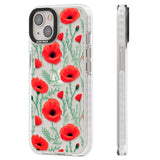 Poppy Garden Clear Impact Phone Case for iPhone 13, iPhone 14, iPhone 15