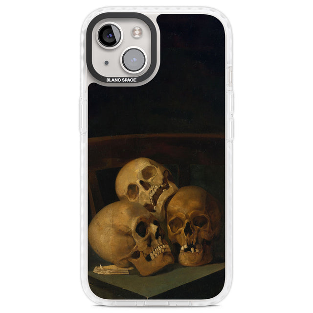 Still Life of Three Skulls Clear Impact Phone Case for iPhone 13, iPhone 14, iPhone 15