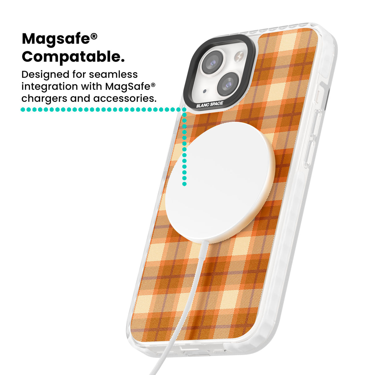 Pumpkin Plaid Magsafe Impact Phone Case for iPhone 13, iPhone 14, iPhone 15