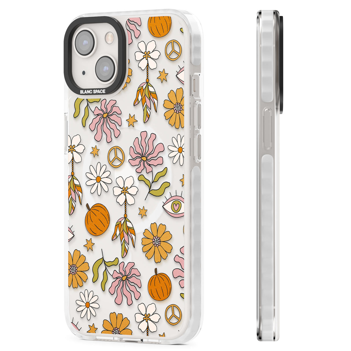 Retro Boho Fall Floral Magsafe Impact Phone Case for iPhone 13, iPhone 14, iPhone 15