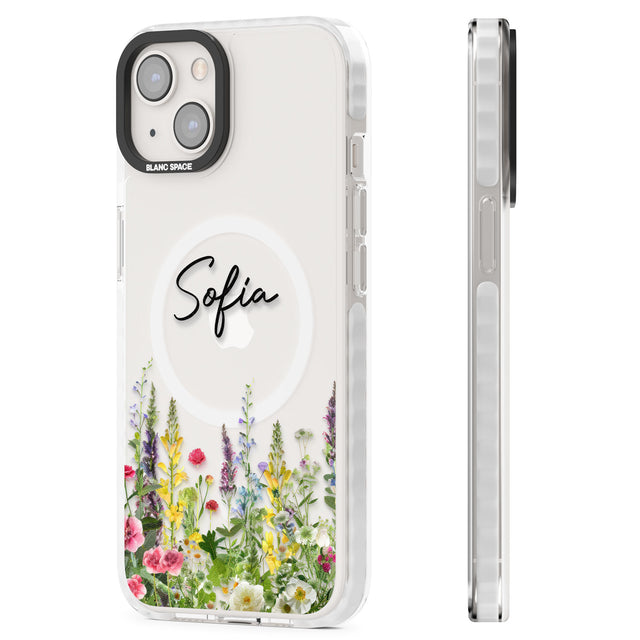 Personalised Garden Wildfowers Magsafe Impact Phone Case for iPhone 13, iPhone 14, iPhone 15