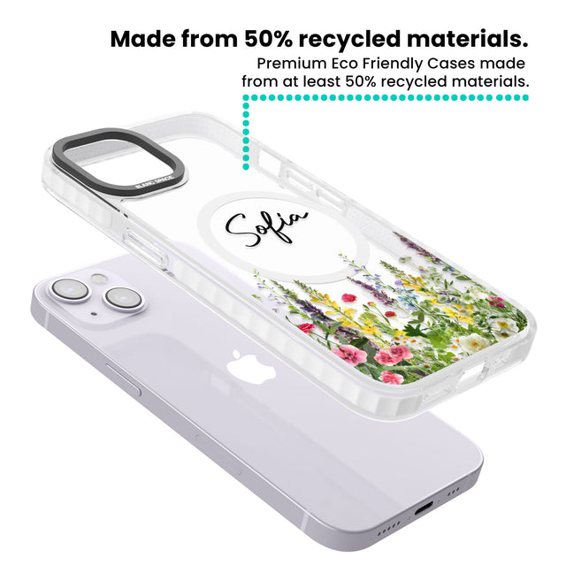 Personalised Garden Wildfowers Magsafe Impact Phone Case for iPhone 13, iPhone 14, iPhone 15