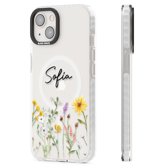 Personalised April Wildfowers Magsafe Impact Phone Case for iPhone 13, iPhone 14, iPhone 15