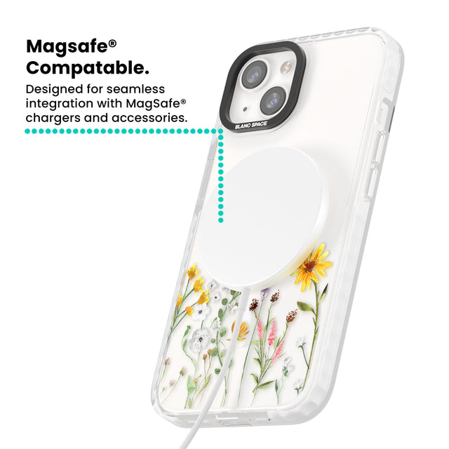 Personalised April Wildfowers Magsafe Impact Phone Case for iPhone 13, iPhone 14, iPhone 15