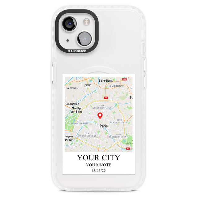 Personalised World Map Magsafe Impact Phone Case for iPhone 13, iPhone 14, iPhone 15