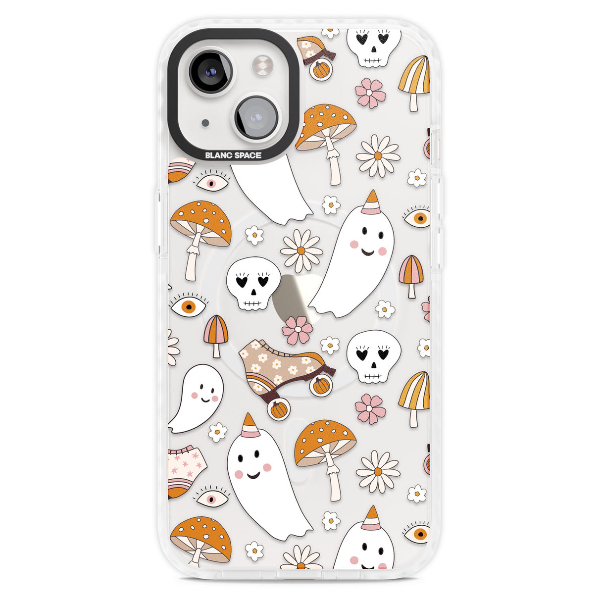 Cute Ghost and Skulls Pattern Magsafe Impact Phone Case for iPhone 13, iPhone 14, iPhone 15