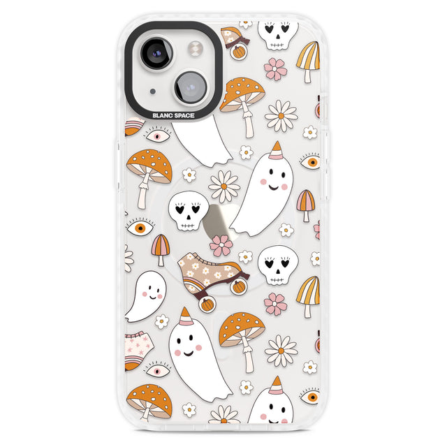 Cute Ghost and Skulls Pattern Magsafe Impact Phone Case for iPhone 13, iPhone 14, iPhone 15