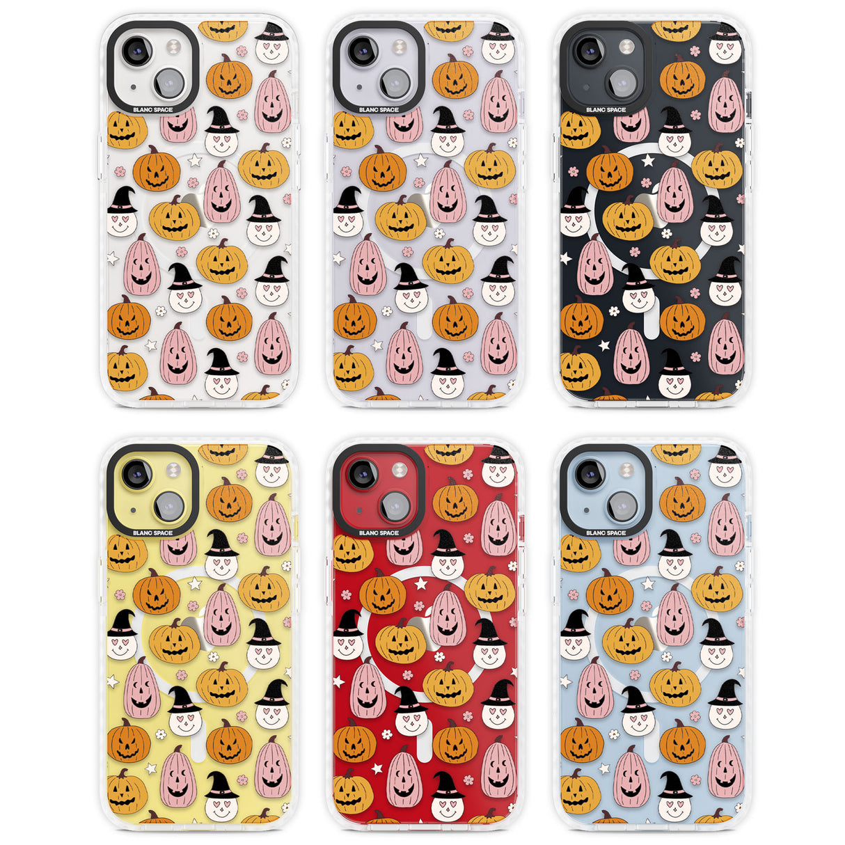 Witches and Pumpkins Pattern Magsafe Impact Phone Case for iPhone 13, iPhone 14, iPhone 15