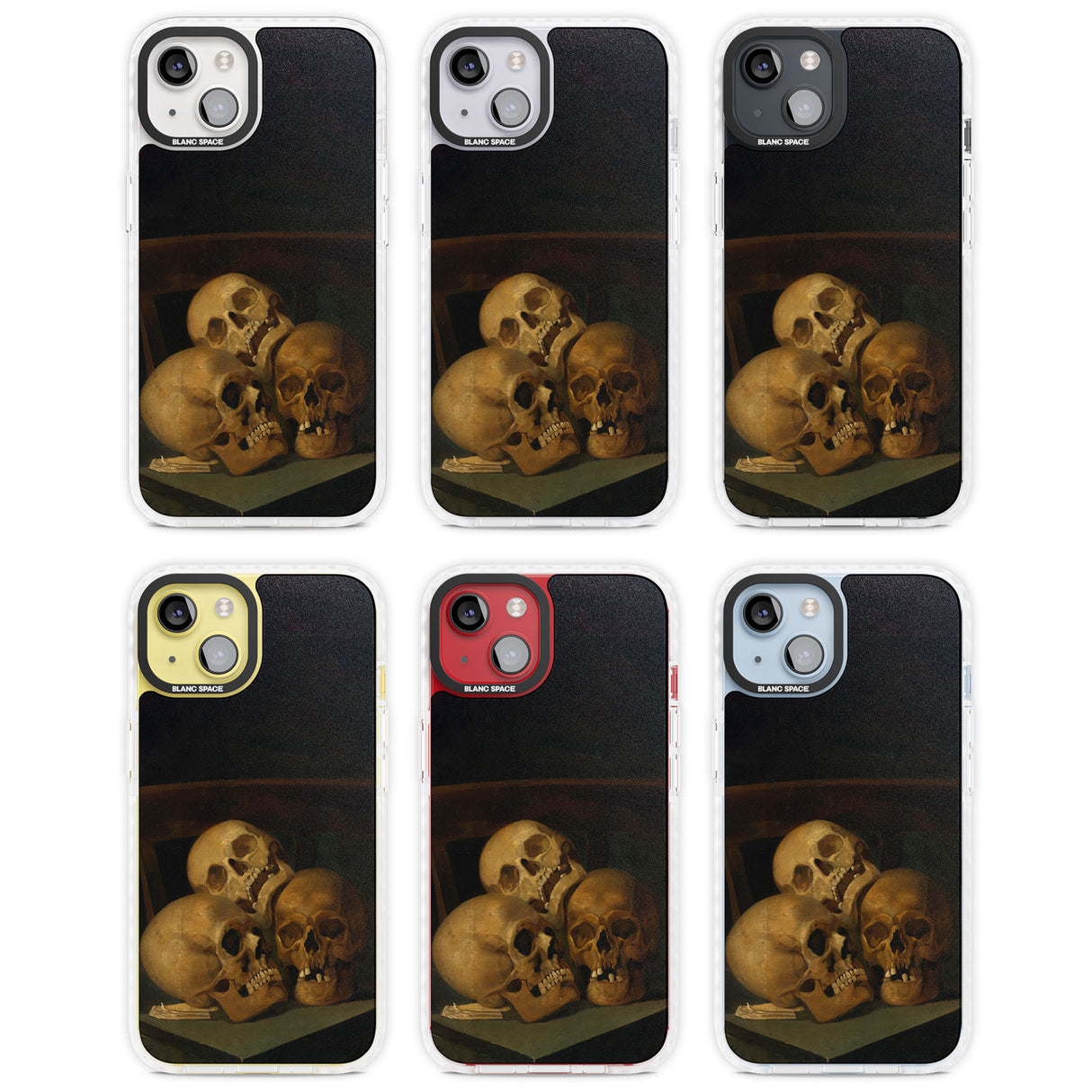 Still Life of Three Skulls Magsafe Impact Phone Case for iPhone 13, iPhone 14, iPhone 15