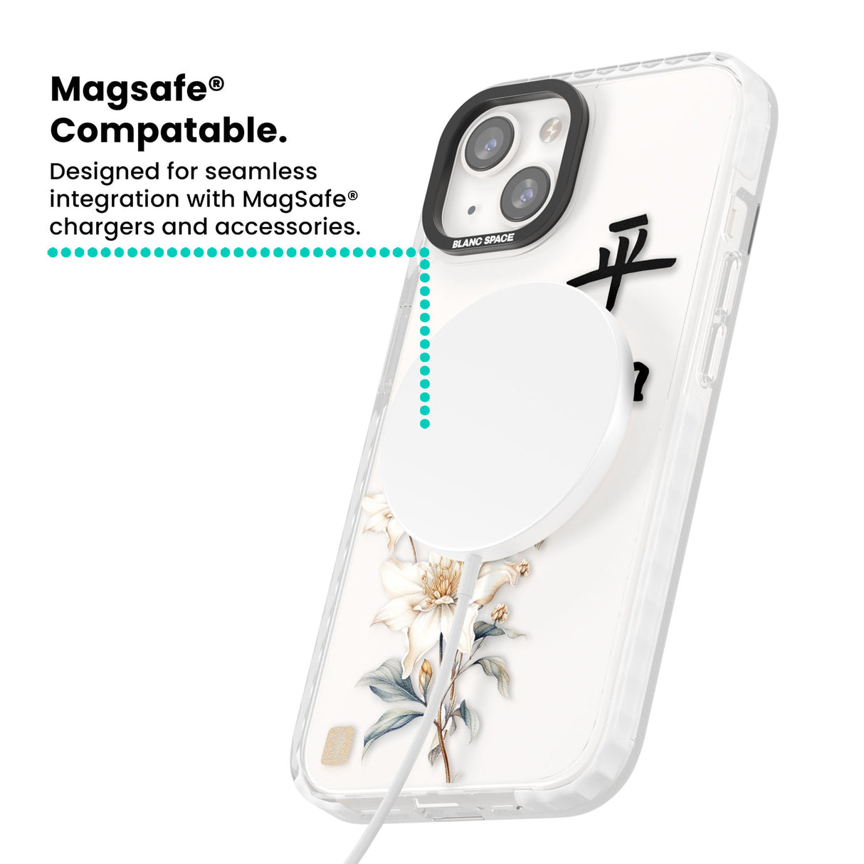 Peace and Flowers Magsafe Impact Phone Case for iPhone 13, iPhone 14, iPhone 15