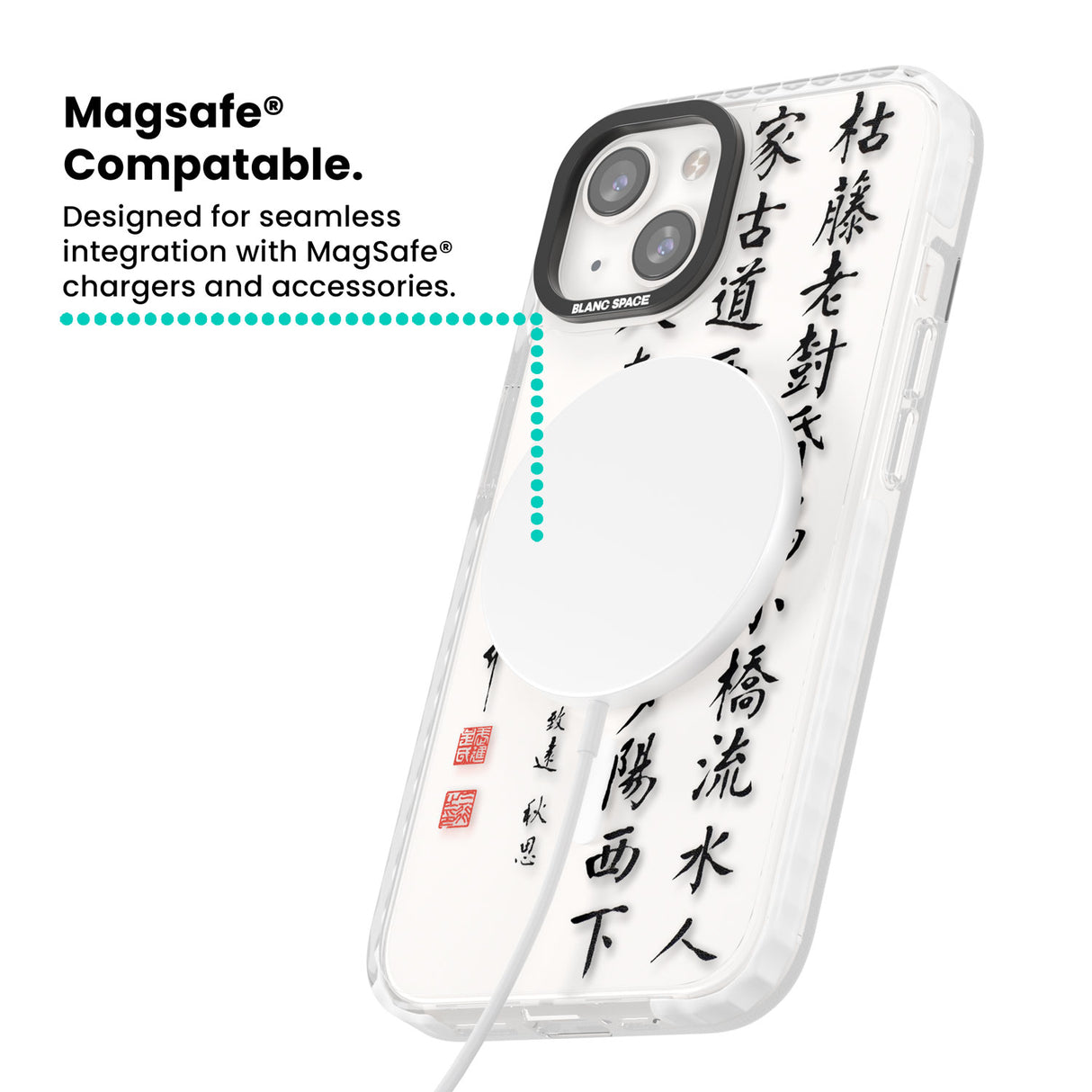 Japanese Kanji Script Magsafe Impact Phone Case for iPhone 13, iPhone 14, iPhone 15