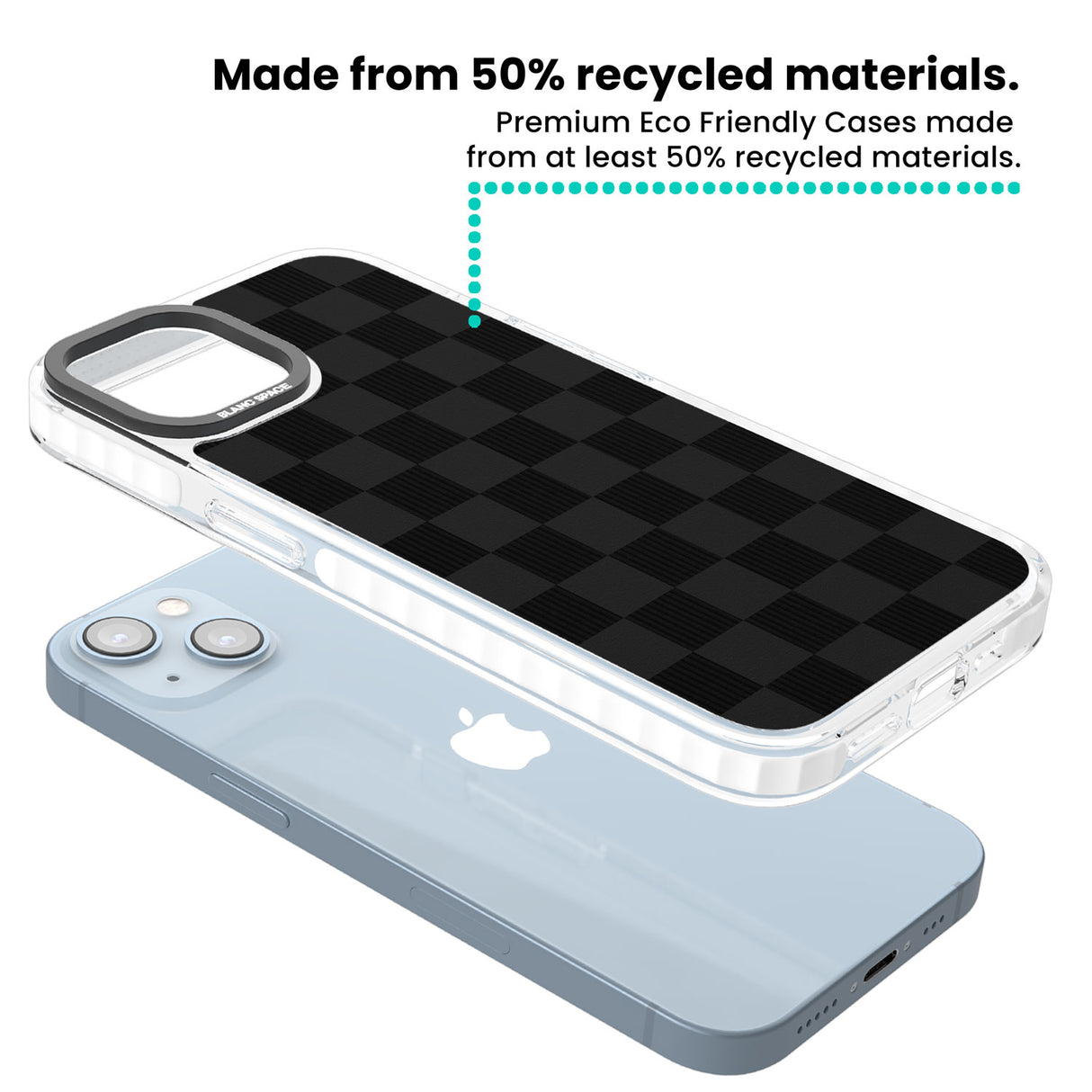 BLACK CHECKERED Clear Impact Phone Case for iPhone 13, iPhone 14, iPhone 15