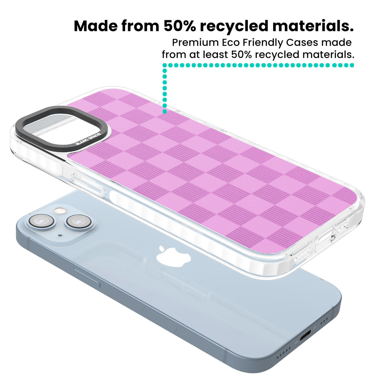 BUBBLEGUM CHECKERED Clear Impact Phone Case for iPhone 13, iPhone 14, iPhone 15