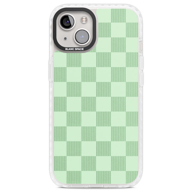 SEAFOAM CHECKERED Clear Impact Phone Case for iPhone 13, iPhone 14, iPhone 15