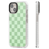 SEAFOAM CHECKERED Clear Impact Phone Case for iPhone 13, iPhone 14, iPhone 15