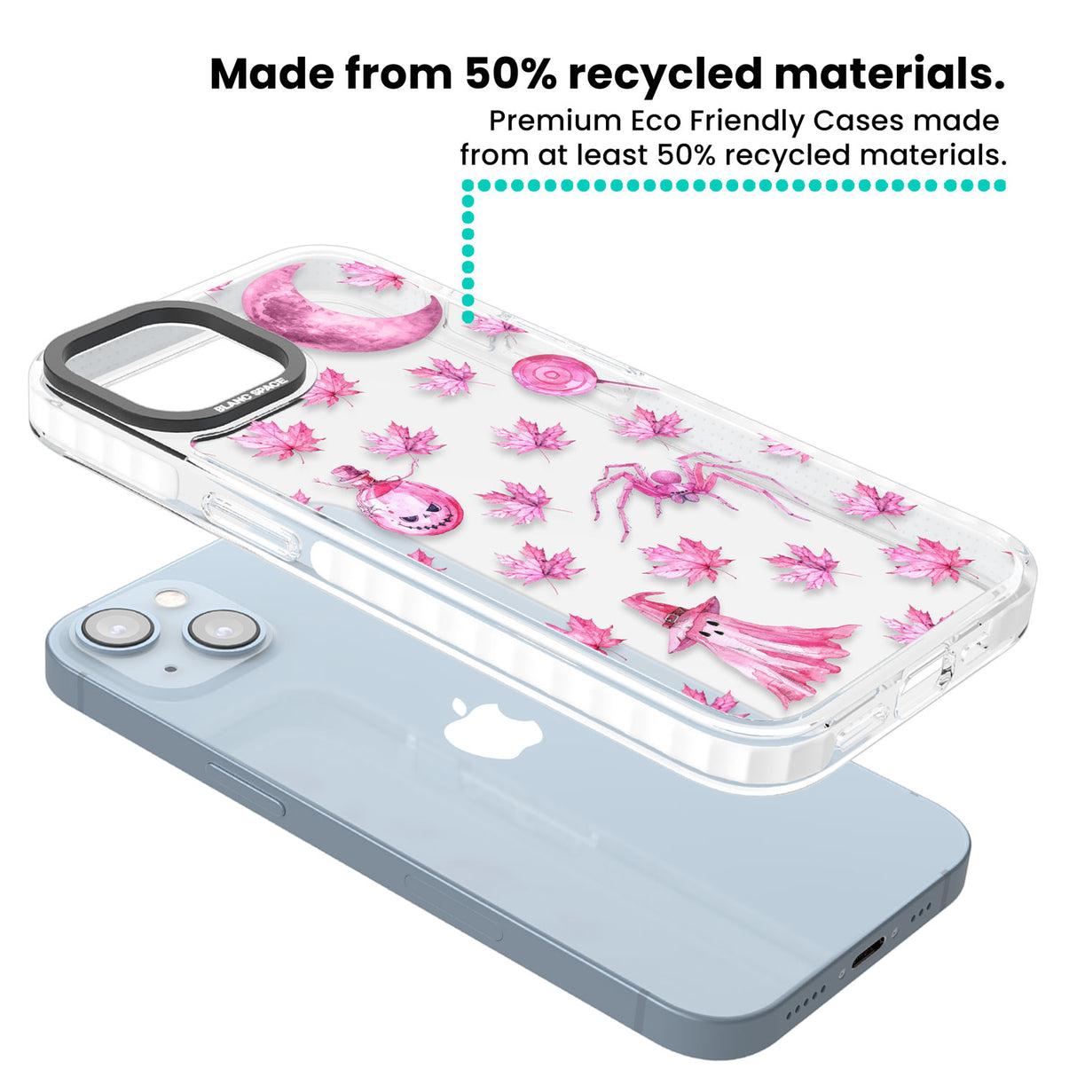 Pink Moon & Maple Clear Impact Phone Case for iPhone 13, iPhone 14, iPhone 15