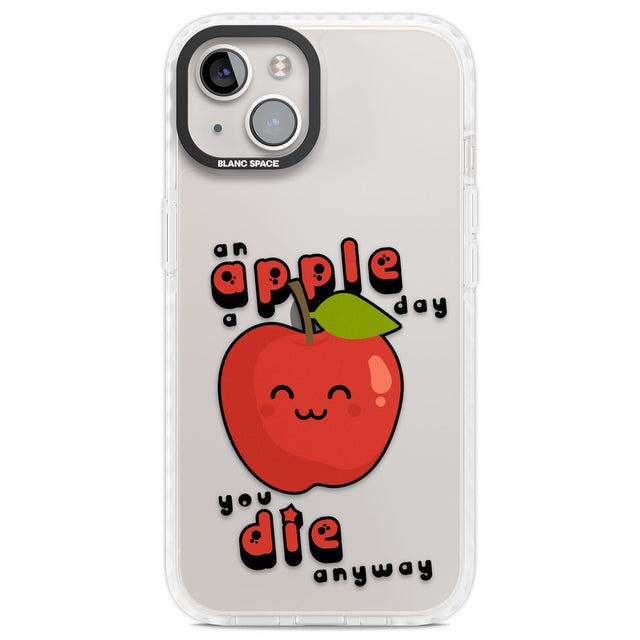 An Apple a Day Clear Impact Phone Case for iPhone 13, iPhone 14, iPhone 15