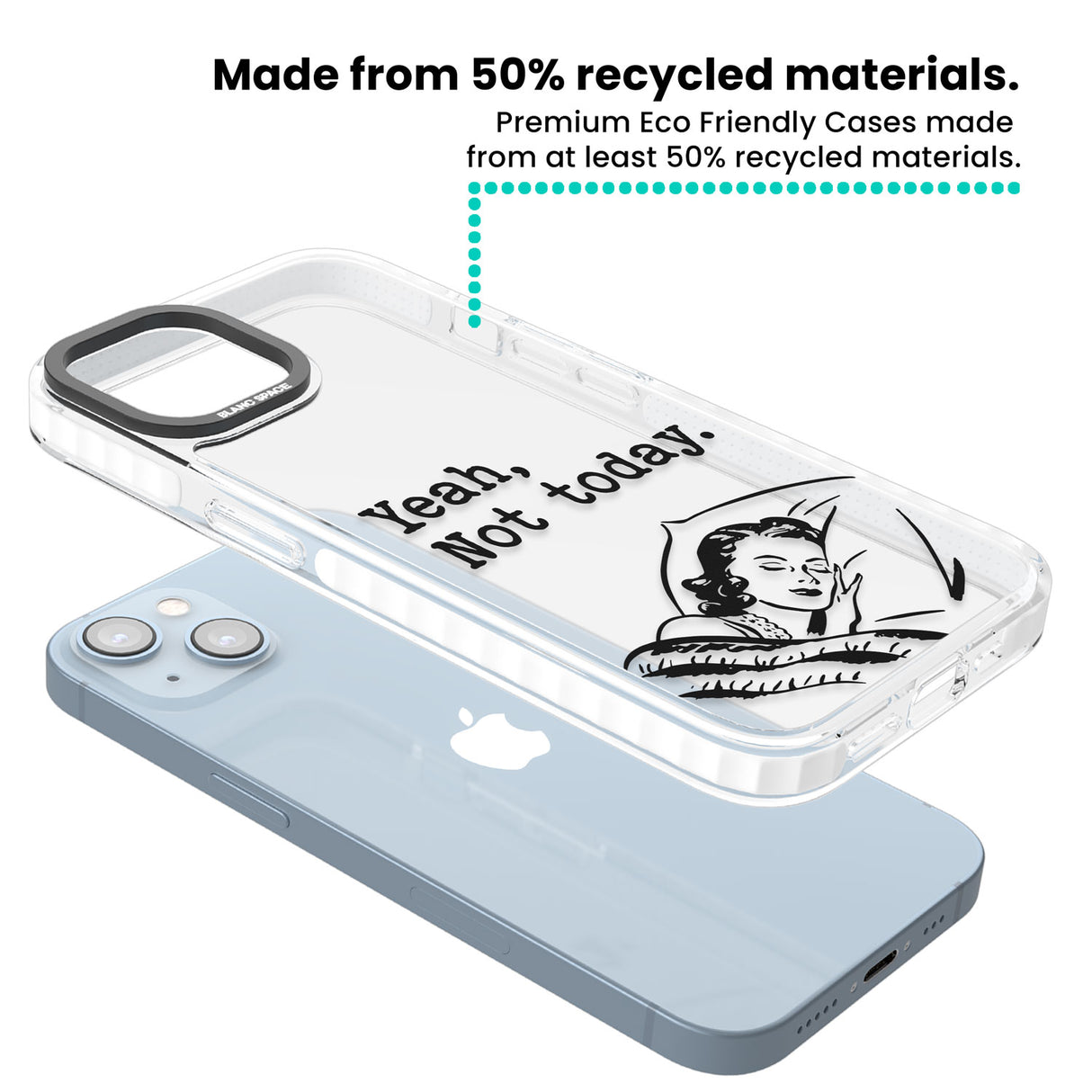 Yeah, Not Today Clear Impact Phone Case for iPhone 13, iPhone 14, iPhone 15