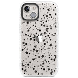 Black Cosmic Galaxy Pattern Clear Impact Phone Case for iPhone 13, iPhone 14, iPhone 15