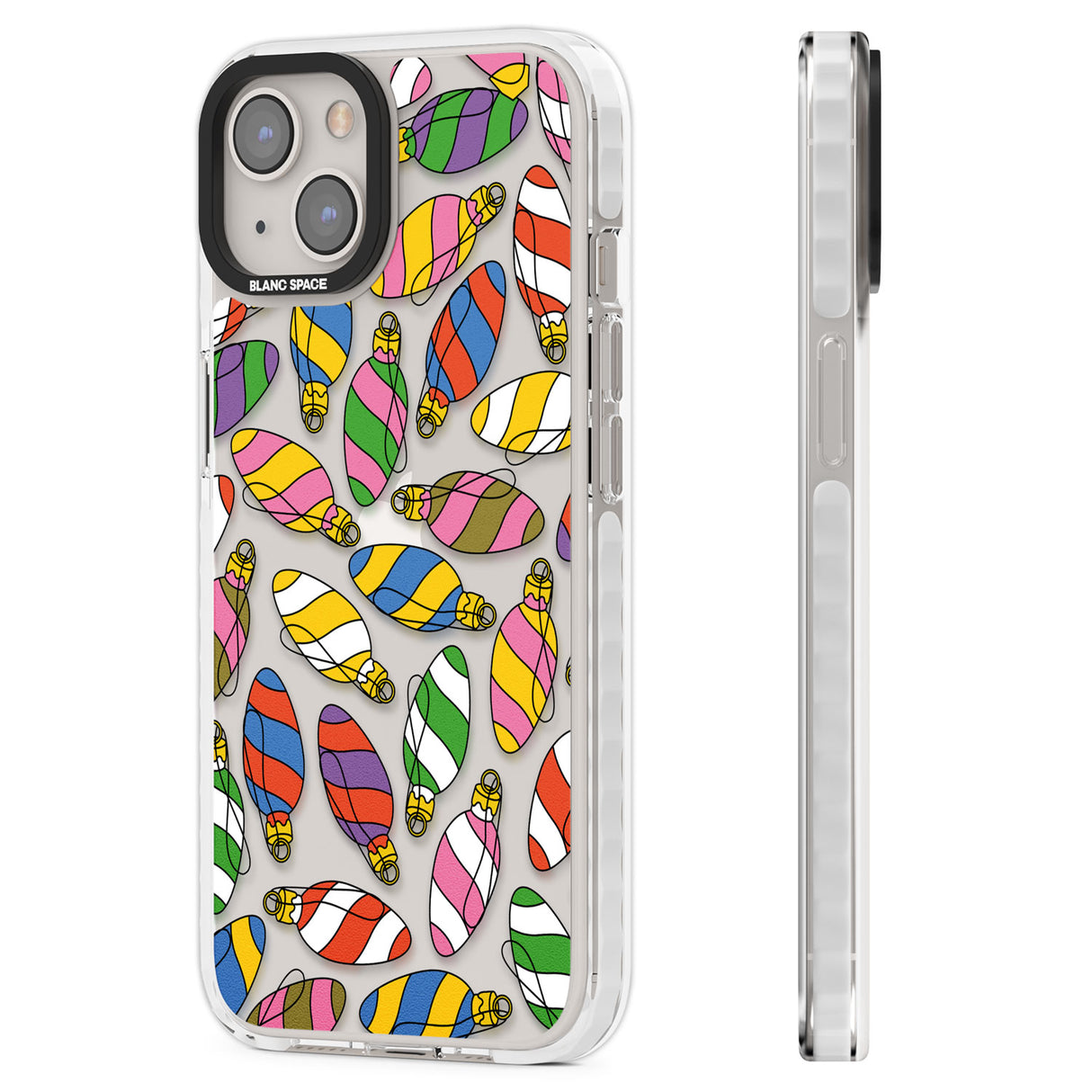 Colourful Holiday Ornaments Clear Impact Phone Case for iPhone 13, iPhone 14, iPhone 15