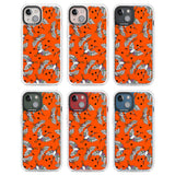 Colourful Crane Pattern (Orange) Clear Impact Phone Case for iPhone 13, iPhone 14, iPhone 15