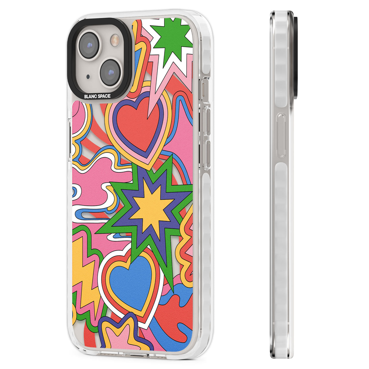 Psychedelic Pop Art Explosion Clear Impact Phone Case for iPhone 13, iPhone 14, iPhone 15