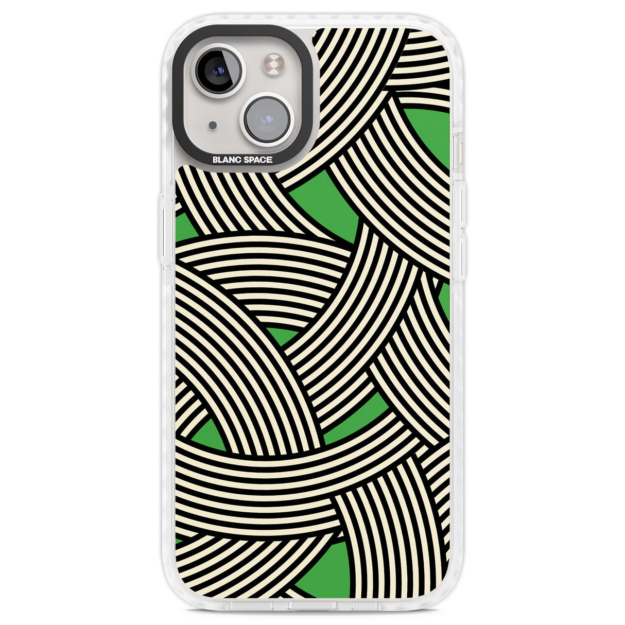 Green Optic Waves Clear Impact Phone Case for iPhone 13, iPhone 14, iPhone 15