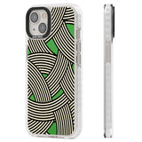 Green Optic Waves Clear Impact Phone Case for iPhone 13, iPhone 14, iPhone 15