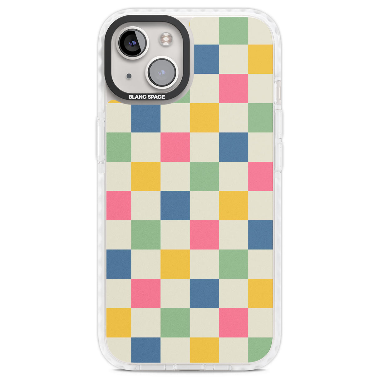 Pastel Multicolor Checkered Clear Impact Phone Case for iPhone 13, iPhone 14, iPhone 15