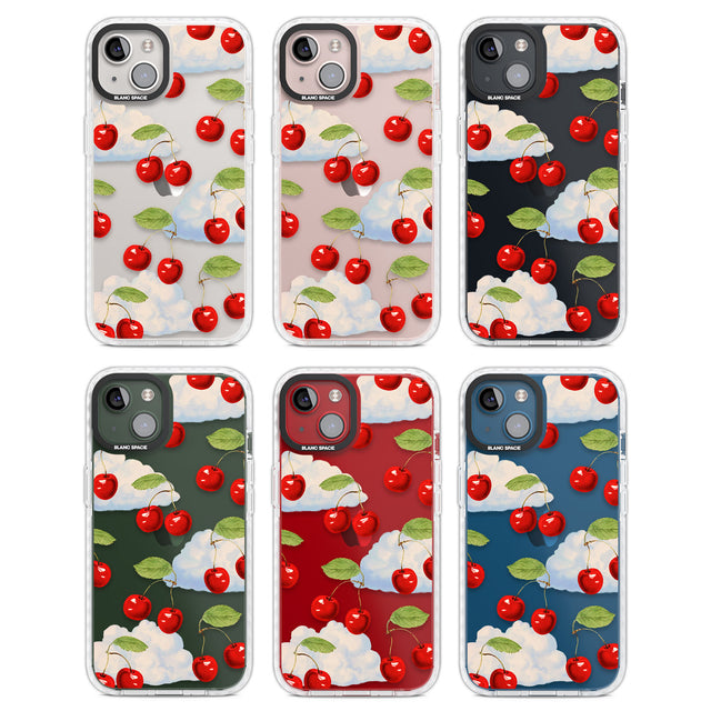 Vintage Cherries & Clouds Clear Impact Phone Case for iPhone 13, iPhone 14, iPhone 15