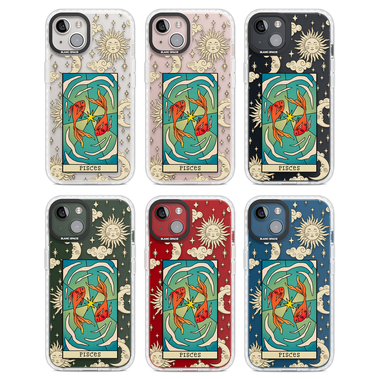 Celestial Zodiac - Pisces Clear Impact Phone Case for iPhone 13, iPhone 14, iPhone 15