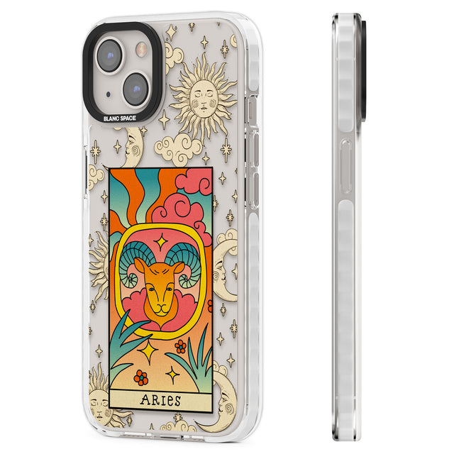 Celestial Zodiac - Aries Clear Impact Phone Case for iPhone 13, iPhone 14, iPhone 15