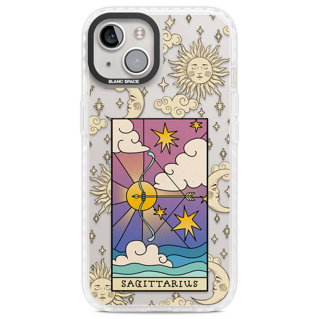 Celestial Zodiac - Sagittarius Clear Impact Phone Case for iPhone 13, iPhone 14, iPhone 15