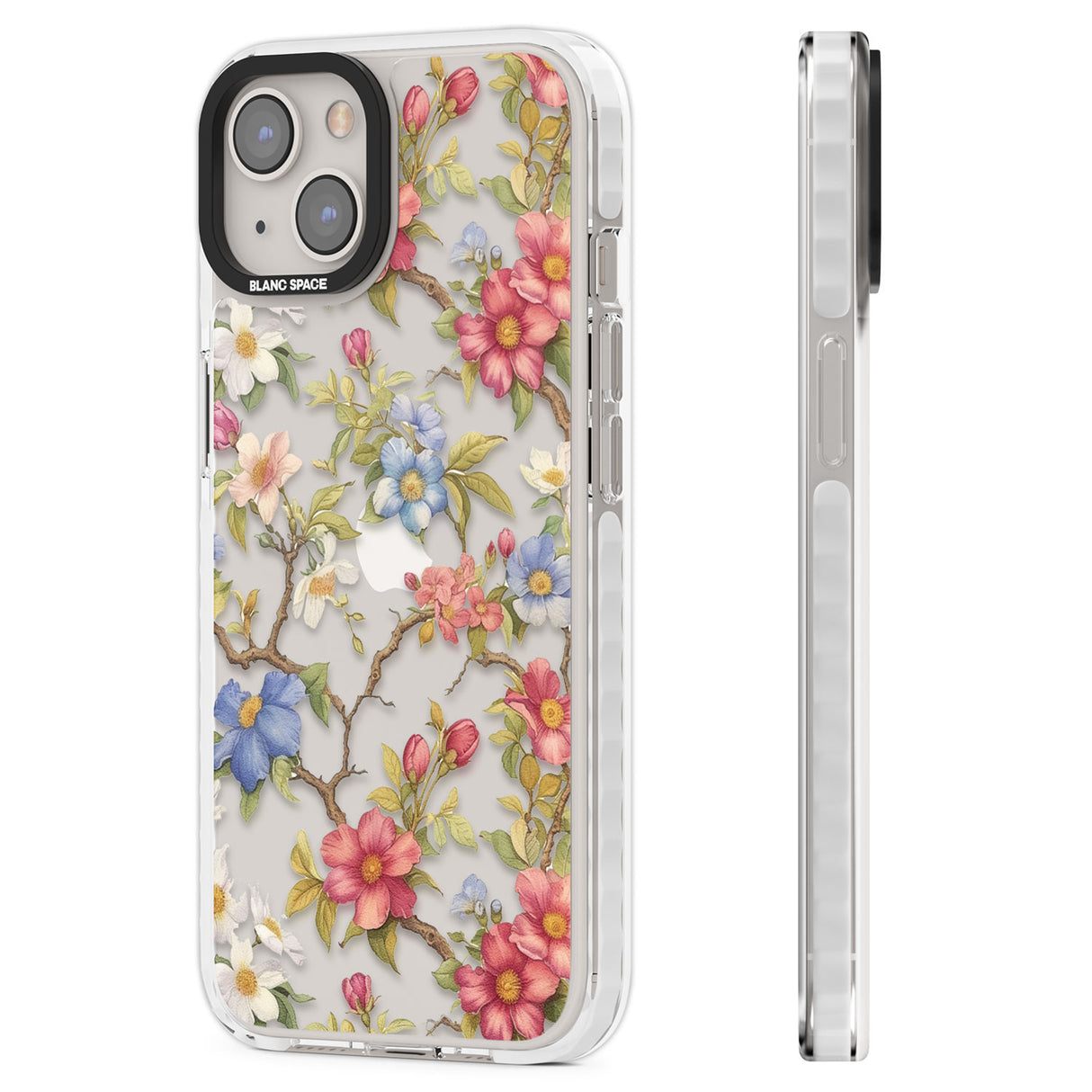 Vintage Vines & Flowers Clear Impact Phone Case for iPhone 13, iPhone 14, iPhone 15