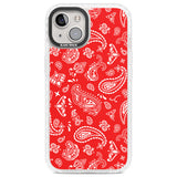 Red Bandana Clear Impact Phone Case for iPhone 13, iPhone 14, iPhone 15