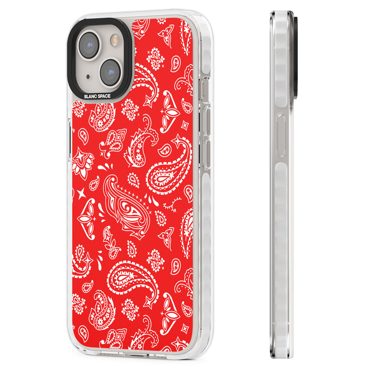 Red Bandana Clear Impact Phone Case for iPhone 13, iPhone 14, iPhone 15