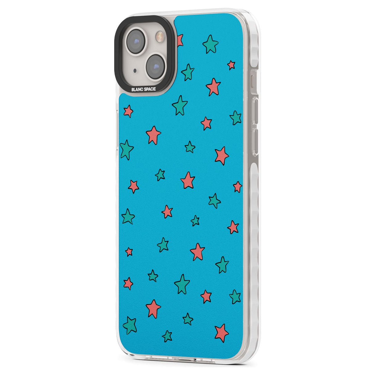 Blue Heartstopper Stars Pattern Phone Case for iPhone 14 Plus