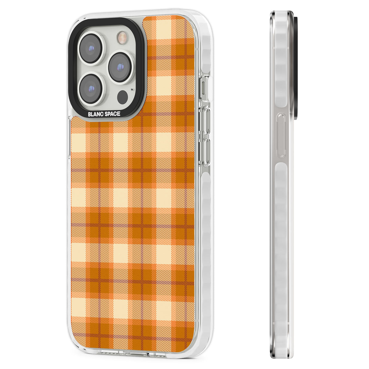 Pumpkin Plaid Clear Impact Phone Case for iPhone 13 Pro, iPhone 14 Pro, iPhone 15 Pro