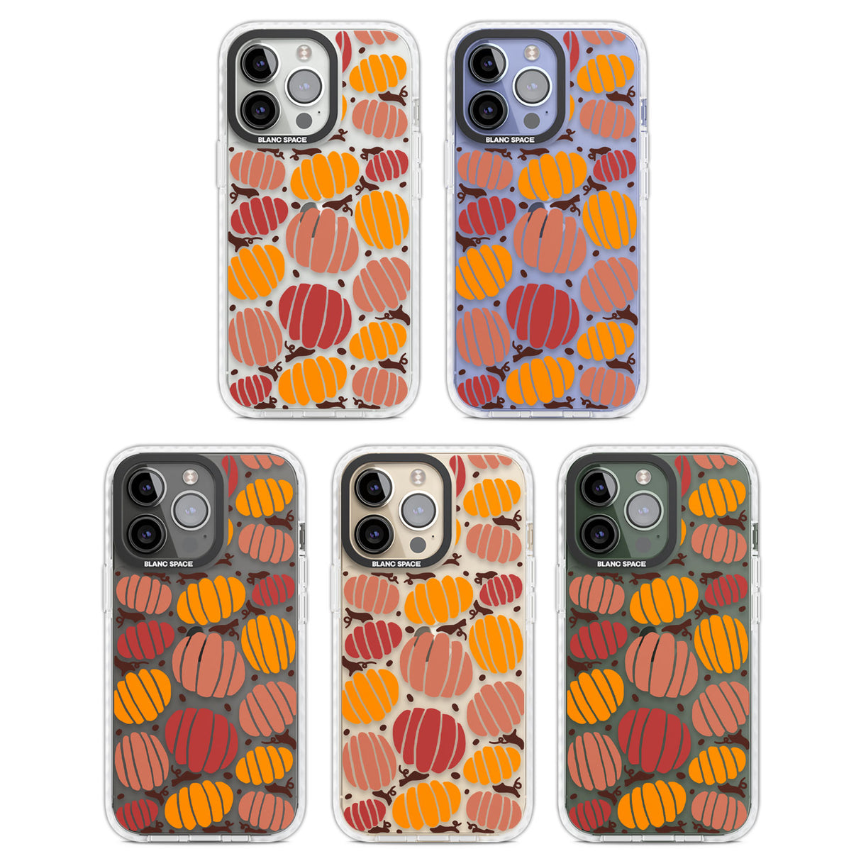 Autumn Pumpkin Patch Clear Impact Phone Case for iPhone 13 Pro, iPhone 14 Pro, iPhone 15 Pro