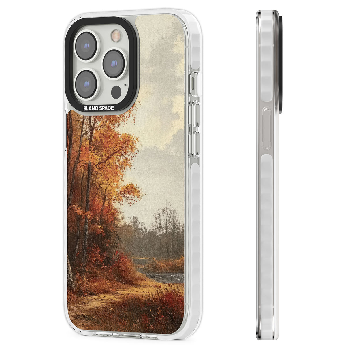 Vintage Autumn Oil Painting Clear Impact Phone Case for iPhone 13 Pro, iPhone 14 Pro, iPhone 15 Pro