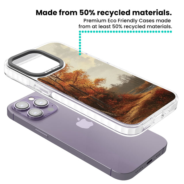 Vintage Autumn Oil Painting Clear Impact Phone Case for iPhone 13 Pro, iPhone 14 Pro, iPhone 15 Pro