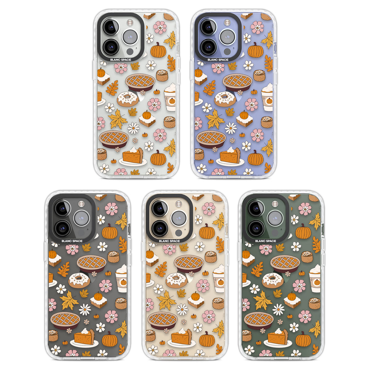 Pumpkin Pie & Autumn Treats Clear Impact Phone Case for iPhone 13 Pro, iPhone 14 Pro, iPhone 15 Pro