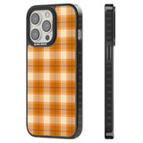 Pumpkin Plaid Black Impact Phone Case for iPhone 13 Pro, iPhone 14 Pro, iPhone 15 Pro