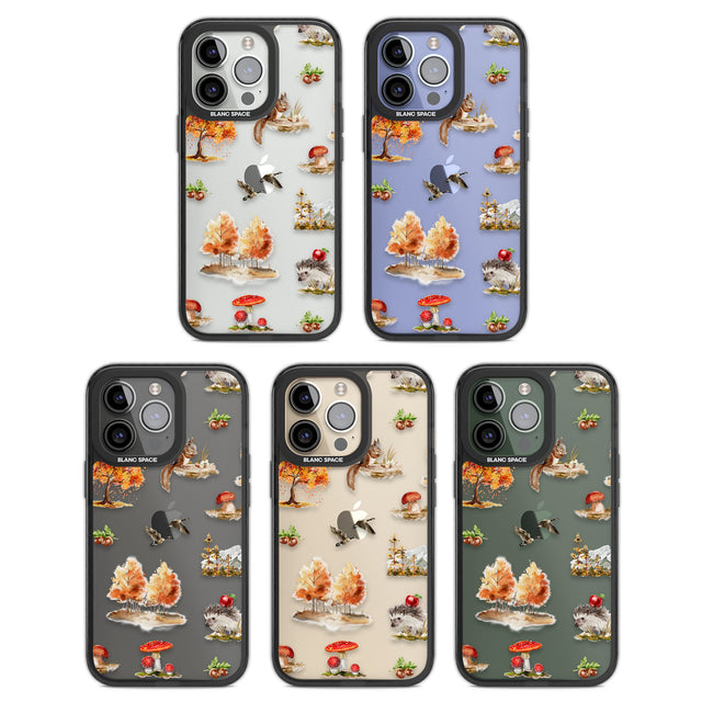 Fall Forest Friends Black Impact Phone Case for iPhone 13 Pro, iPhone 14 Pro, iPhone 15 Pro