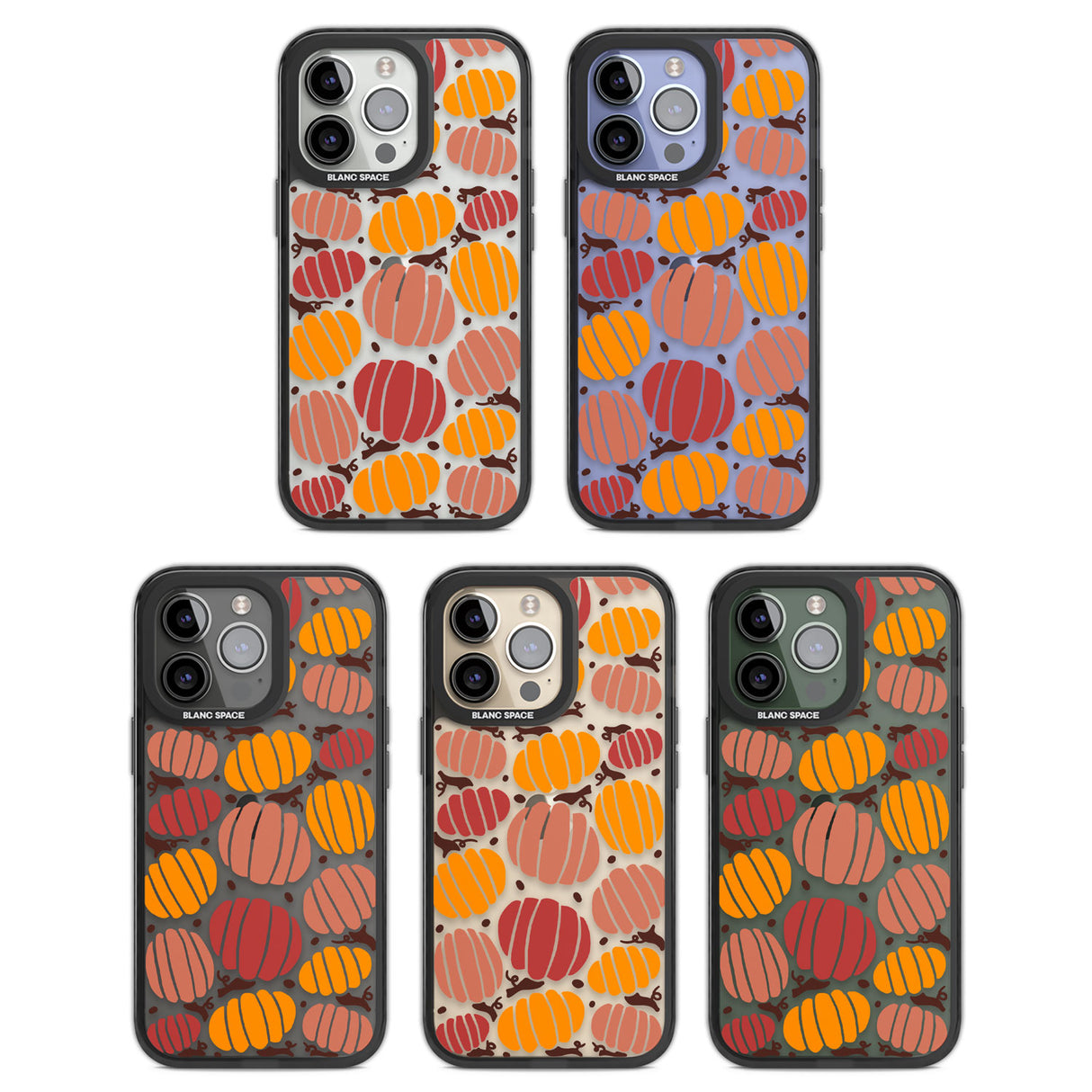 Autumn Pumpkin Patch Black Impact Phone Case for iPhone 13 Pro, iPhone 14 Pro, iPhone 15 Pro