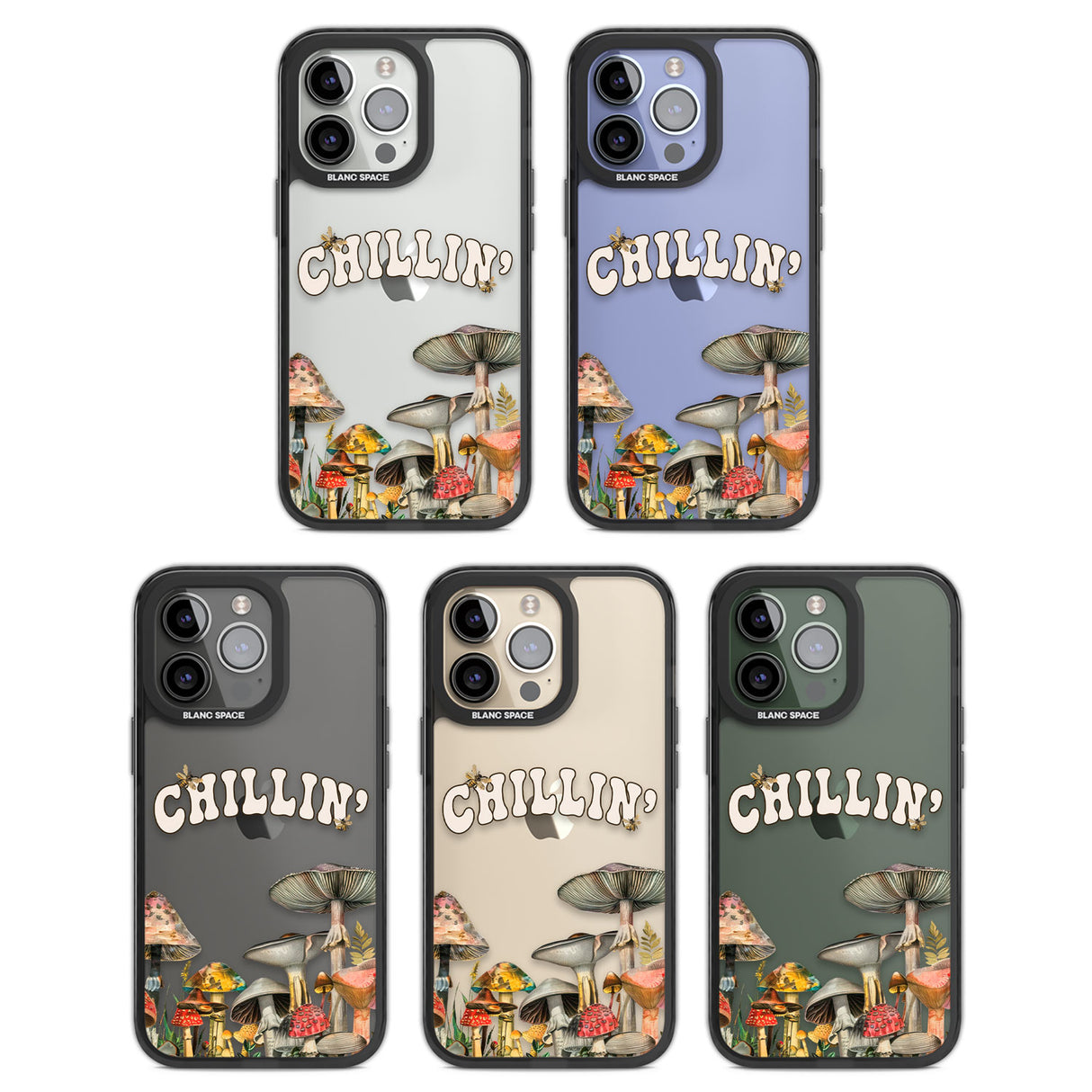 Chillin' Black Impact Phone Case for iPhone 13 Pro, iPhone 14 Pro, iPhone 15 Pro