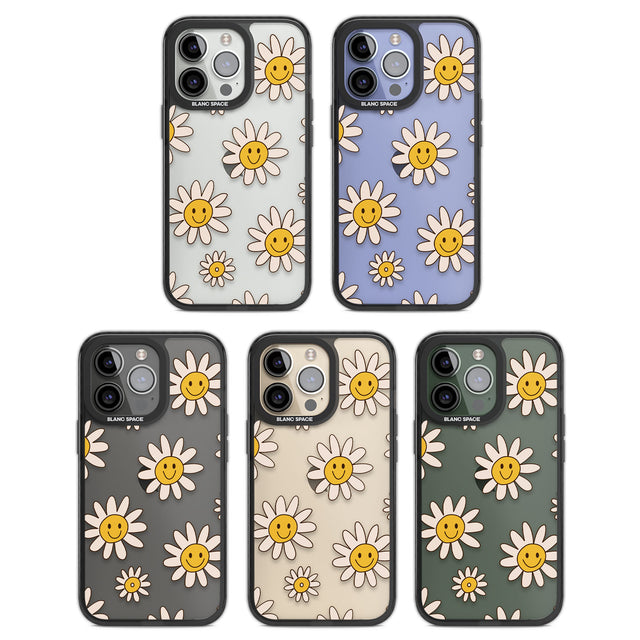 Daisy Faces Black Impact Phone Case for iPhone 13 Pro, iPhone 14 Pro, iPhone 15 Pro